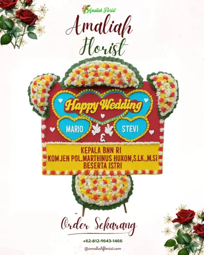 Karangan Papan Bunga Pernikahan di Duda Timur